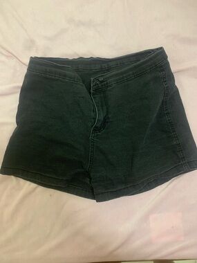 Women's Black Stretch High-Rise Shorts